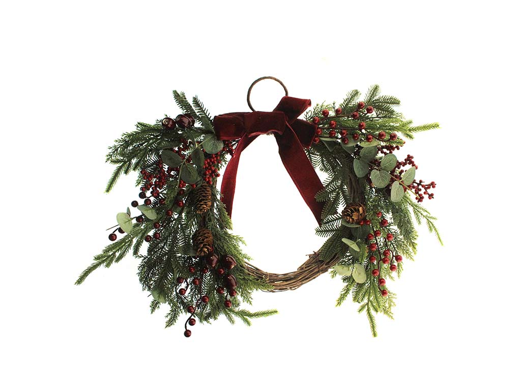 CORONA DI BACCHE ROSSE DI NATALE cod. 9323334