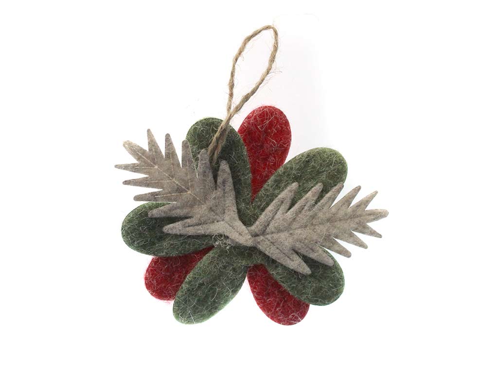 CIONDOLO A FIORI VERDI E ROSSI cod. 9323464