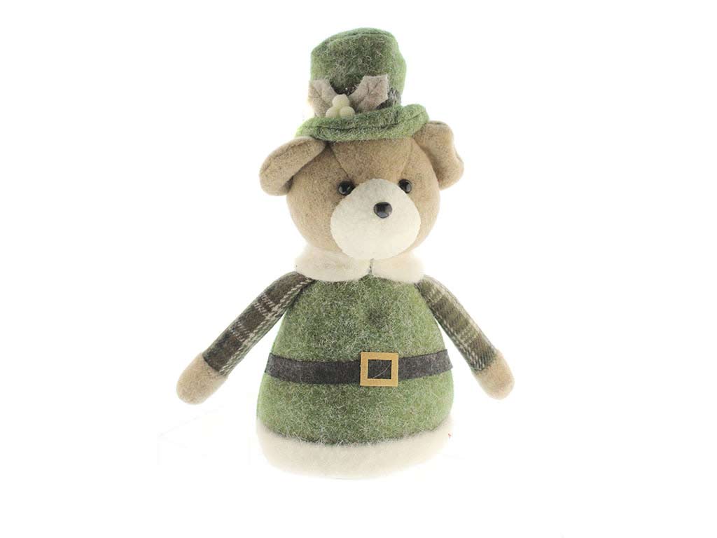 ORSO VERDE DI NATALE SEDUTO SUL CAPPELLO cod. 9323544
