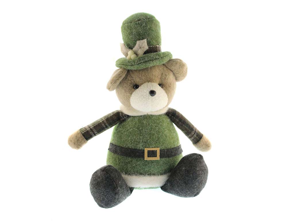 ORSO VERDE DI NATALE SEDUTO SUL CAPPELLO cod. 9323545