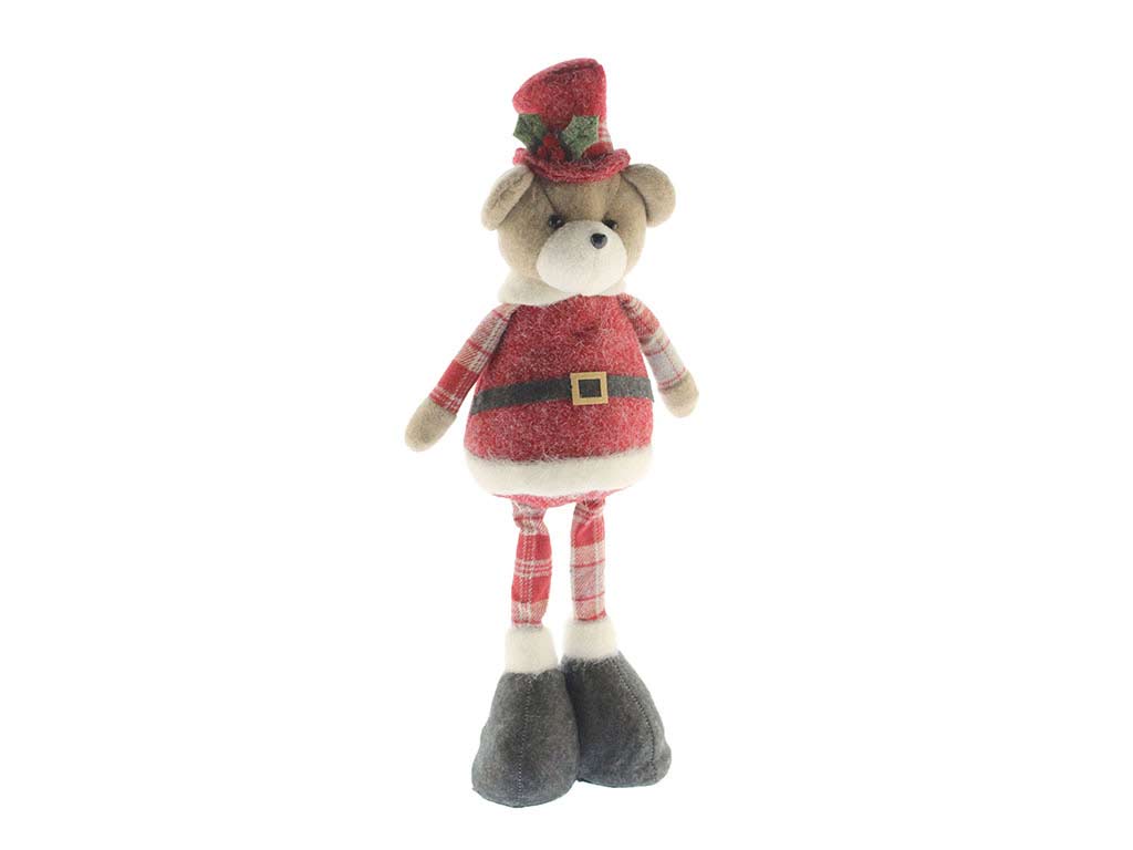 ORSO ROSSO DI NATALE IN PIEDI CON IL CAP cod. 9323546