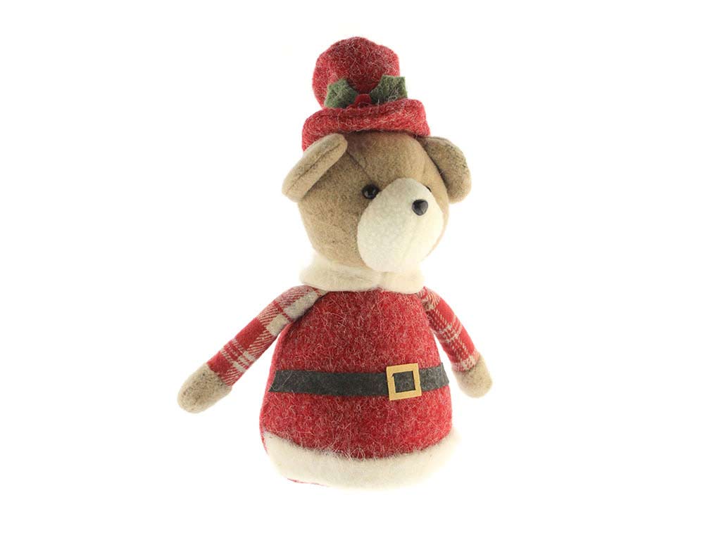 ORSO ROSSO DI NATALE SEDUTO CON IL CAPPE cod. 9323547