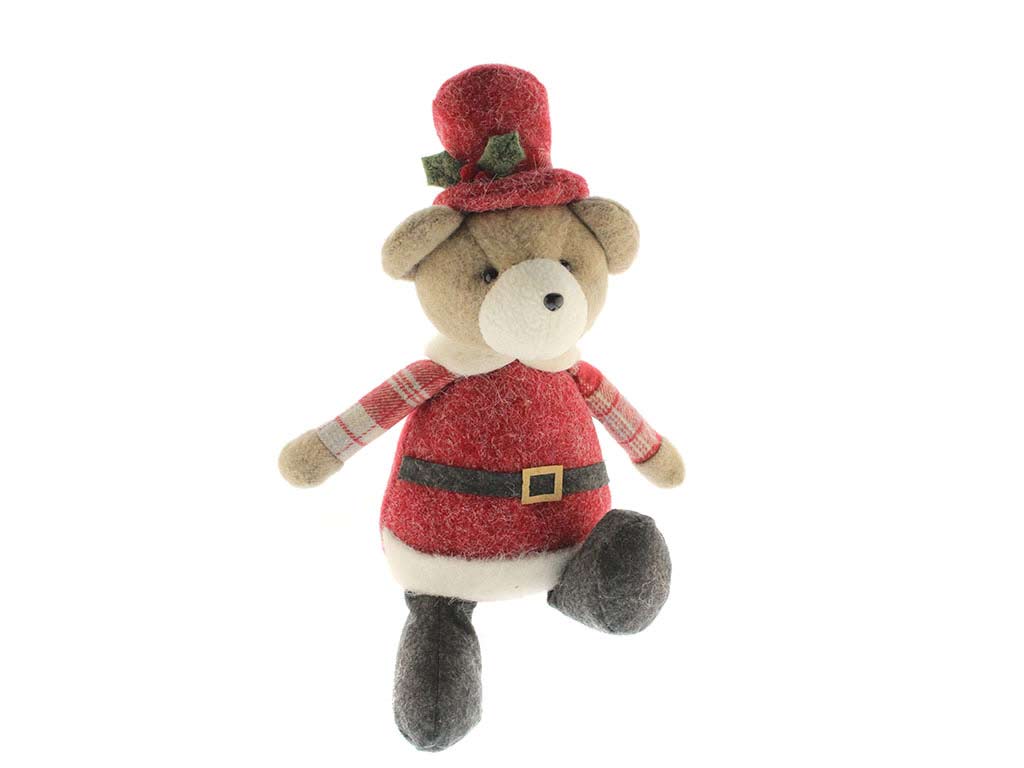 ORSO ROSSO DI NATALE SEDUTO CON IL CAPPE cod. 9323548