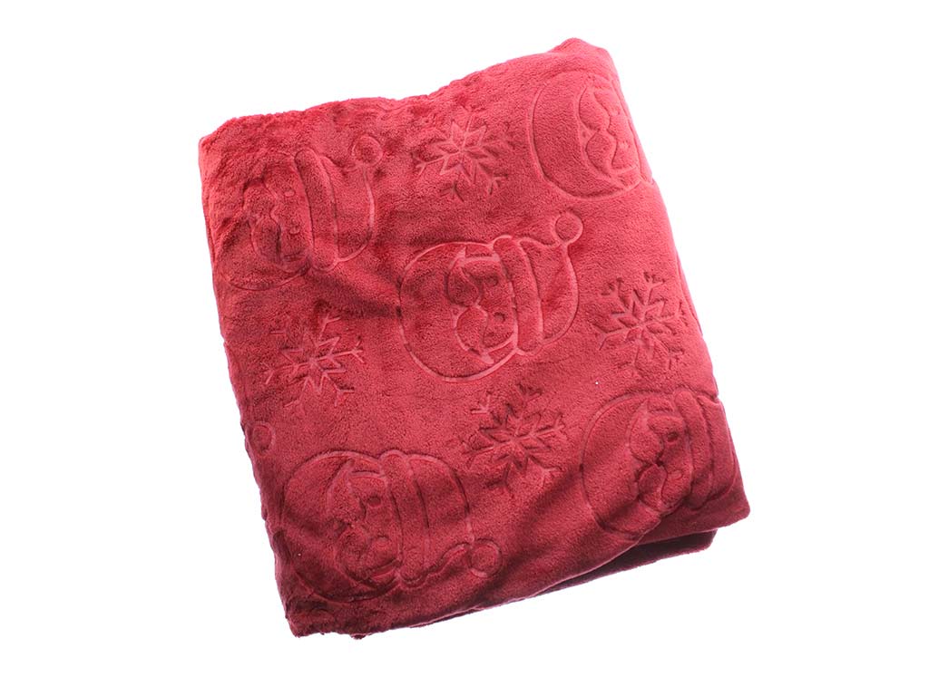 COPERTA ROSSA RICAMATA NATALE 150x200 cod. 9323604