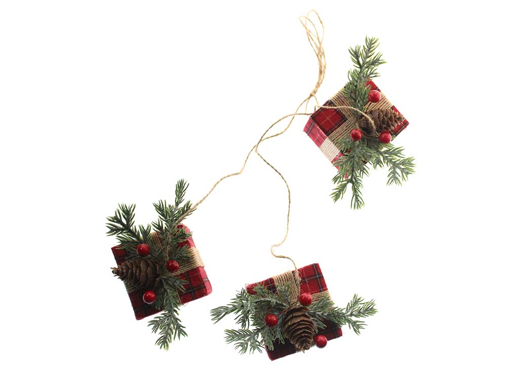 GHIRLANDA 3 REGALI ROSSI cod. 9323649