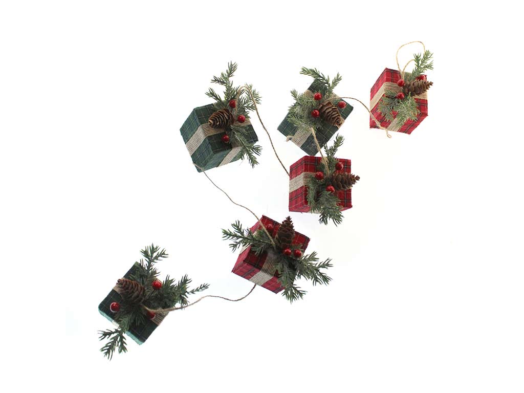 GHIRLANDA 6 REGALI VERDI/ROSSI cod. 9323651