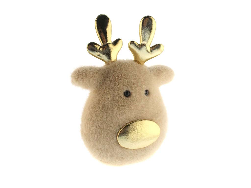 FIGURA DE CABEÇA DE RENA CREME cod. 9324022