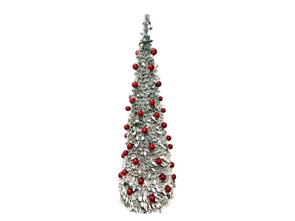 ALBERO DA 180 CM. SFERE ROSSE PIEGHEVOLI cod. 9324179