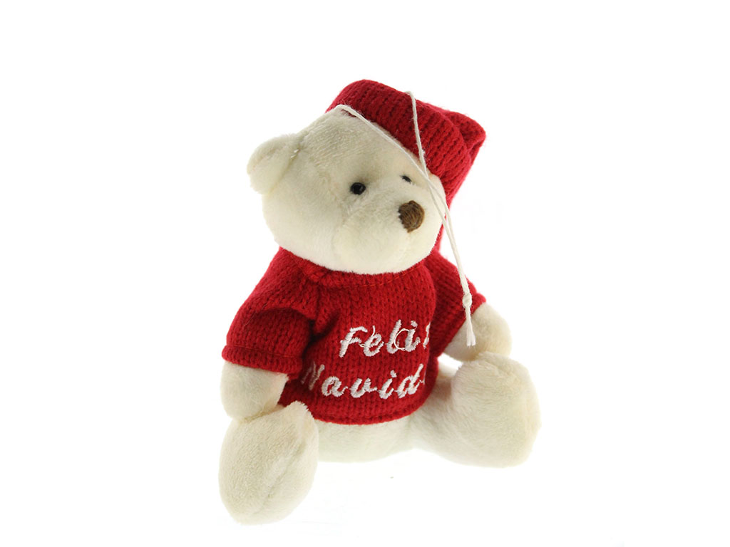 COLGANTE XMAS OSITO ROJO FELIZ NAVIDAD cod. 9324350