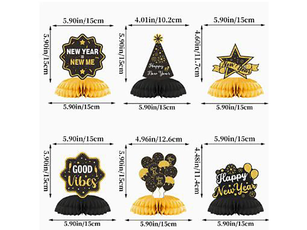 SET 6 ORNAMENTI A NIDO DAPE DI CAPODANN cod. 9324421