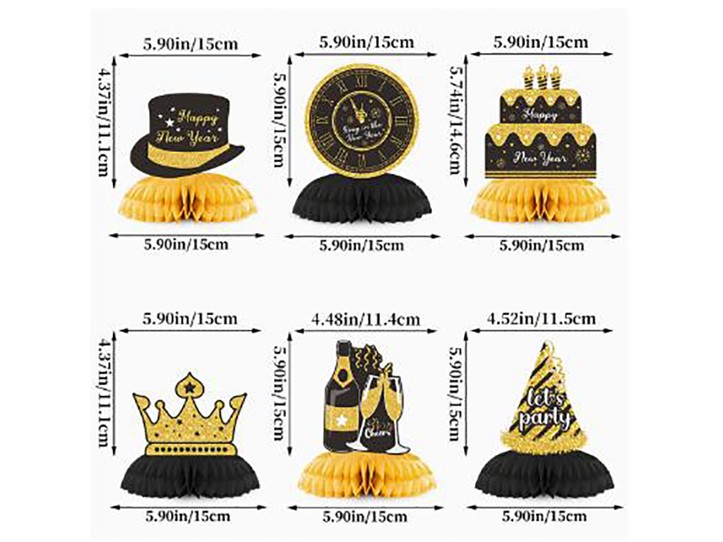 SET 6 ORNAMENTI A NIDO DAPE DI CAPODANN cod. 9324422