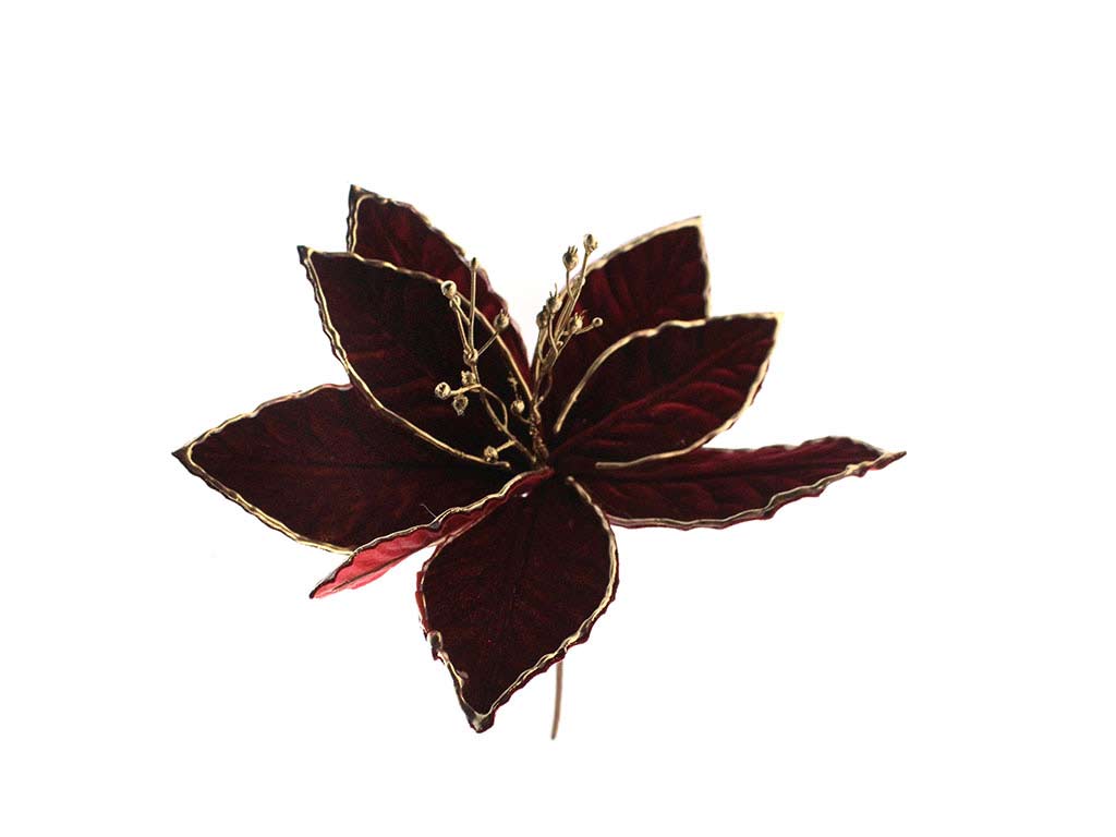 FLOR PONSETTIA ROJO Y DORADO cod. 9324492