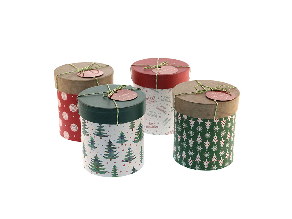 ASSORTIMENTO 4 SCATOLE ROTONDE DI NATALE cod. 9324521