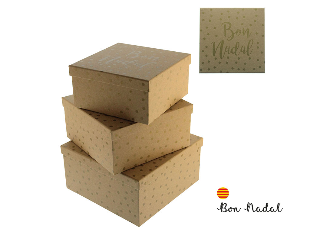 SET 3 CAJAS KRAFT BON NADAL DORADO cod. 9324539