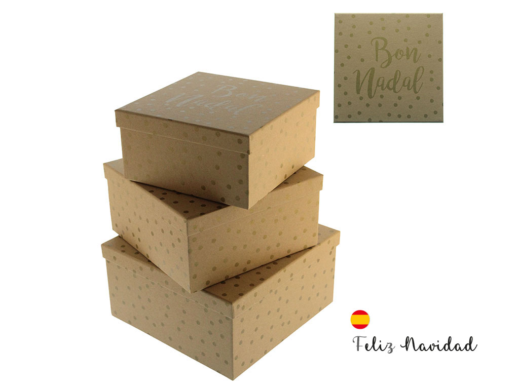 SET 3 SCATOLE KRAFT BUON NATALE ORO cod. 9324543