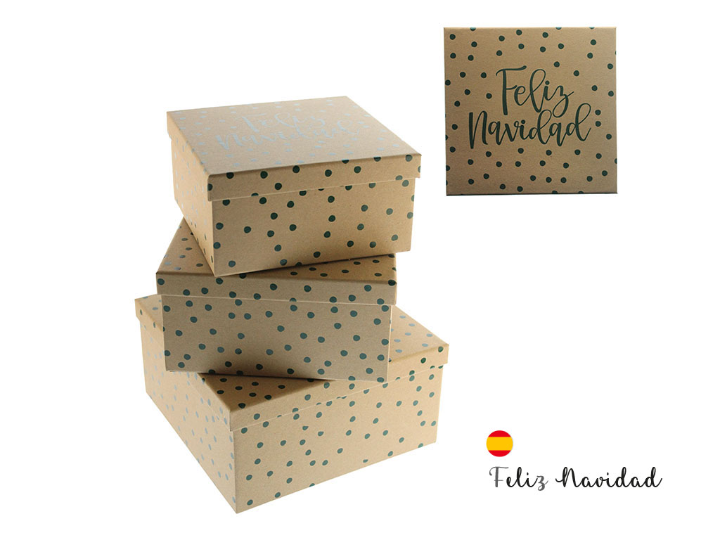 SET 3 SCATOLE KRAFT BUON NATALE BLU cod. 9324544