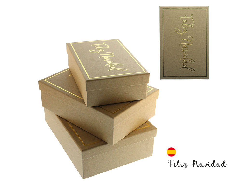 SET 3 SCATOLE KRAFT BUON NATALE ORO cod. 9324551