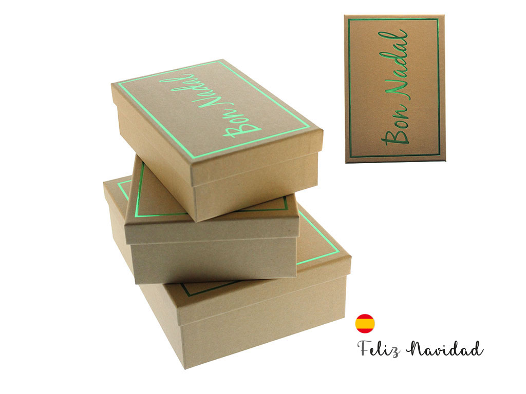 SET 3 SCATOLE KRAFT BUON NATALE BLU cod. 9324552