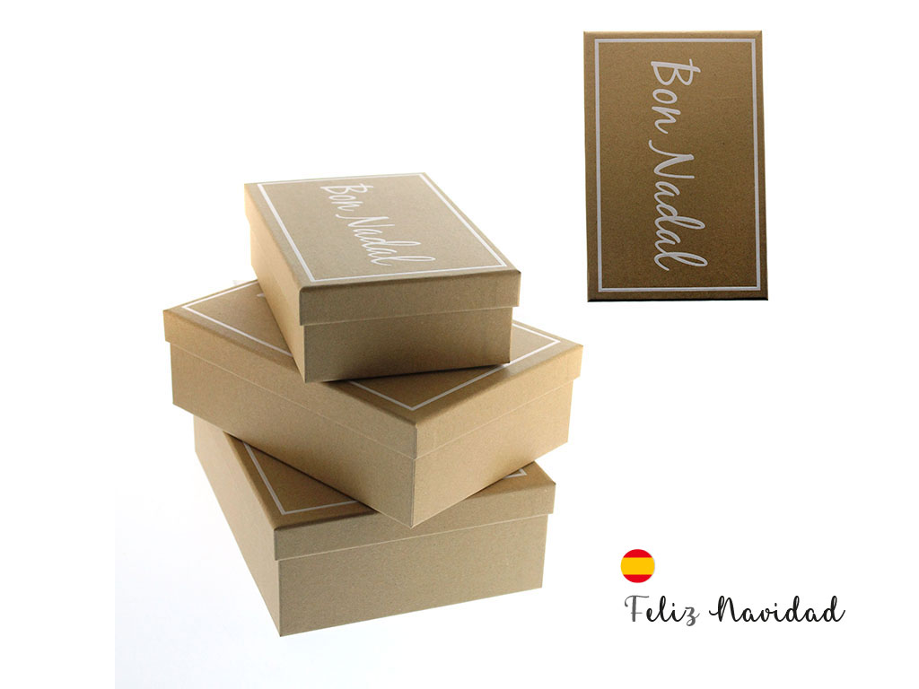 SET 3 SCATOLE KRAFT BUON NATALE BIANCH cod. 9324553