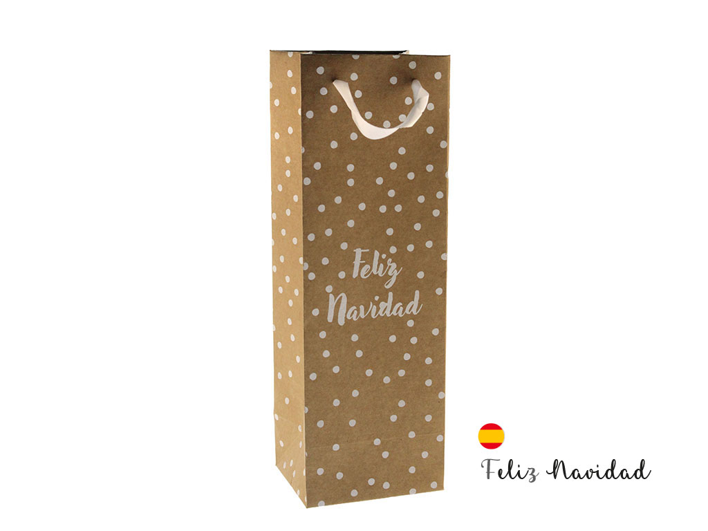 BUON NATALE BORSA BIANCA PER BOTTIGLIE cod. 9324569