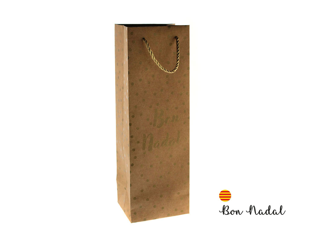 BOLSA BOTELLA BON NADAL DORADA cod. 9324577