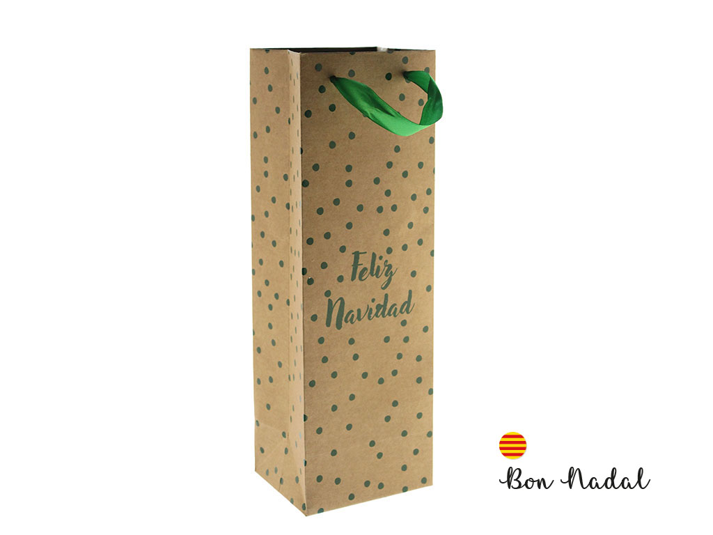BOLSA BOTELLA BON NADAL AZUL cod. 9324581