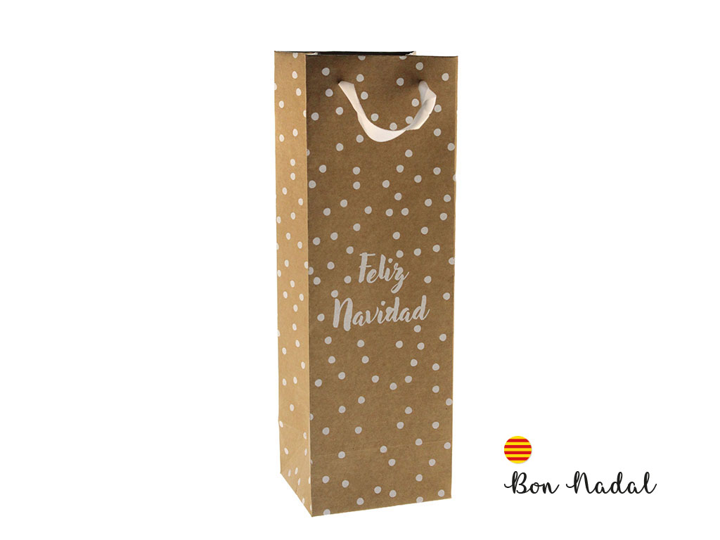 BOLSA BOTELLA BON NADAL BLANCA cod. 9324585