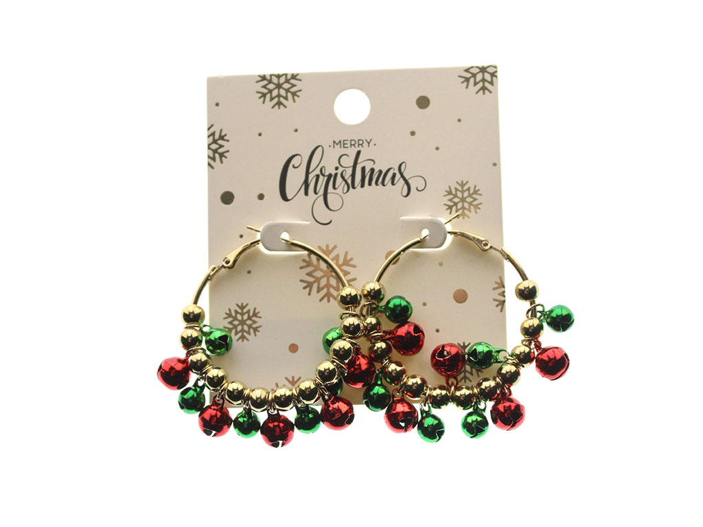 PENDIENTES DE ARO DE CAMPANA DE NAVIDAD cod. 9324655