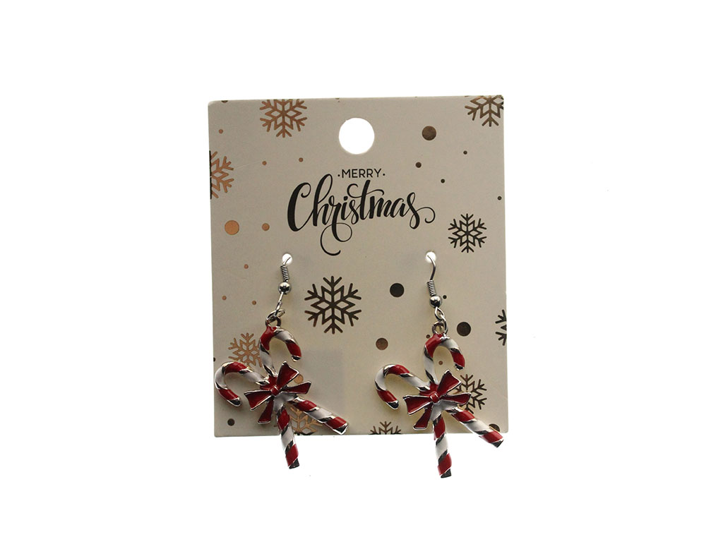 PENDIENTES DE BASTÓN DE CARAMELO DE NAVIDAD cod. 9324659