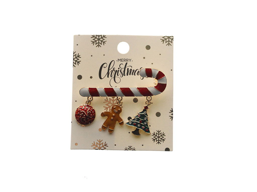 BROCHE DE NAVIDAD CON ÁRBOL Y HOMBRE DE JENGIBRE cod. 9324661