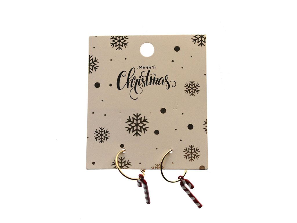 PENDIENTES DE BASTÓN DE CARAMELO DE NAVIDAD cod. 9324749