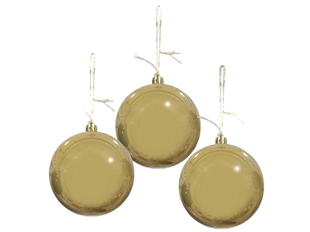 PACK 3 BOLAS LISAS 8 CM. DORADO cod. 9324774