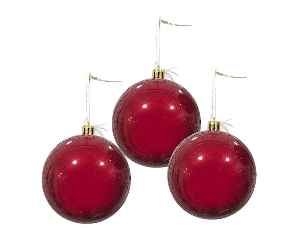 PACK 3 BOLAS LISAS 8 CM. ROJO cod. 9324775