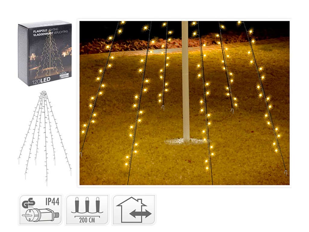 R.6100 CORTINA BANDERA 120 LED BLANCA CALIDA cod. 9324778