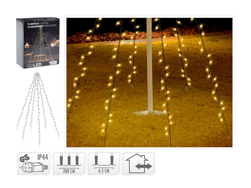 R.6110 CORTINA BANDERA 192 LED BLANCA CALIDA cod. 9324779
