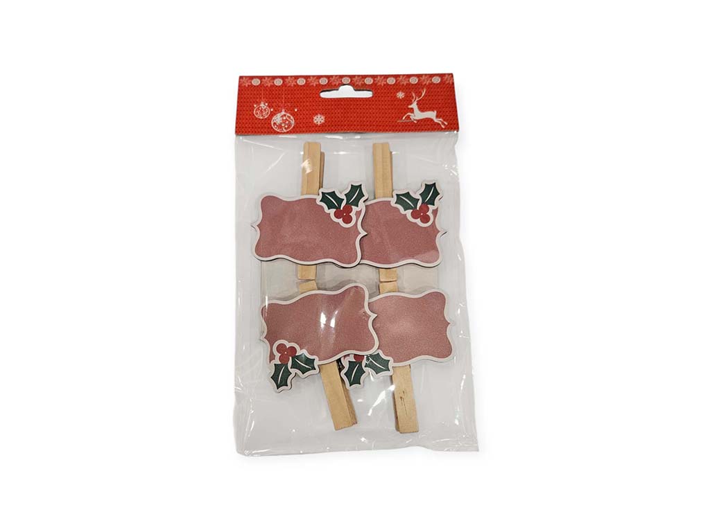 S/4 TAGS XMAS C/PINZA DIY cod. 9324856