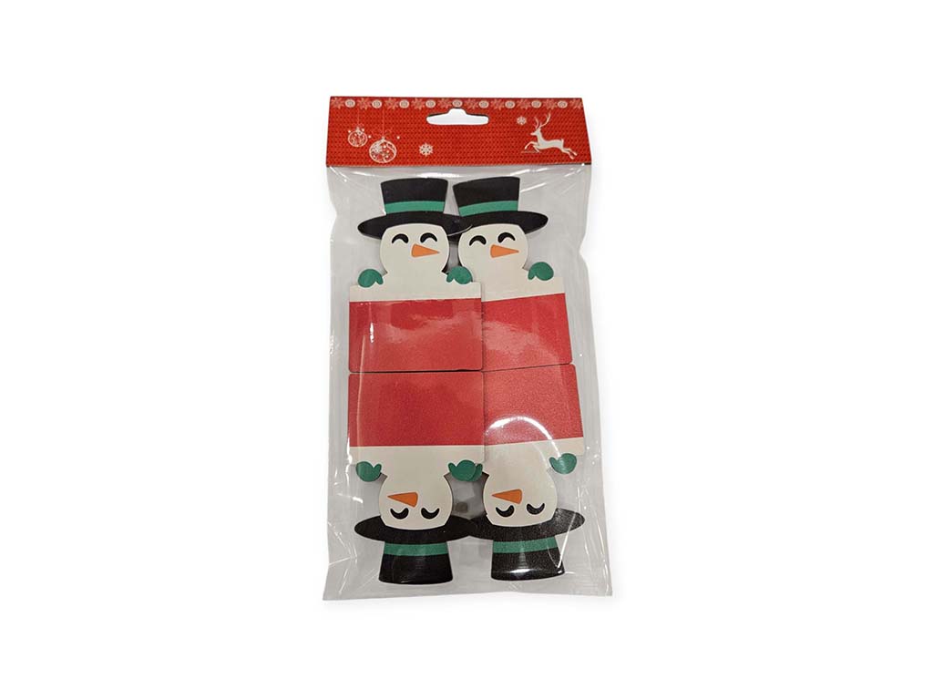 S/4 TAGS XMAS MUÑECO NIEVE C/PINZA DIY cod. 9324861