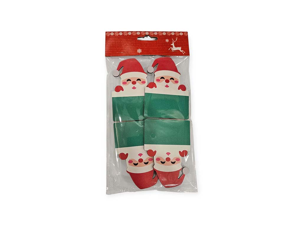 S/4 TAGS XMAS SANTA C/PINZA DIY cod. 9324862