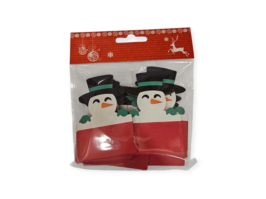 S/6 TAGS STICKER XMAS MUÑECO NIEVE DIY cod. 9324870
