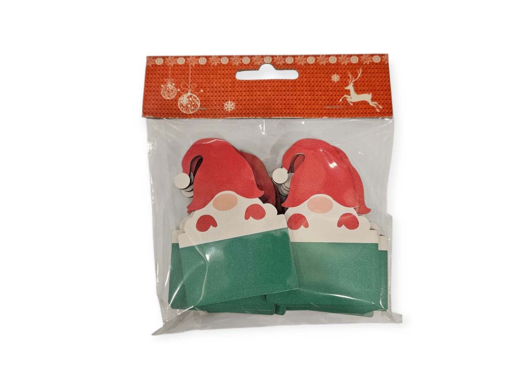S/6 TAGS STICKER XMAS GNOMO DIY cod. 9324872