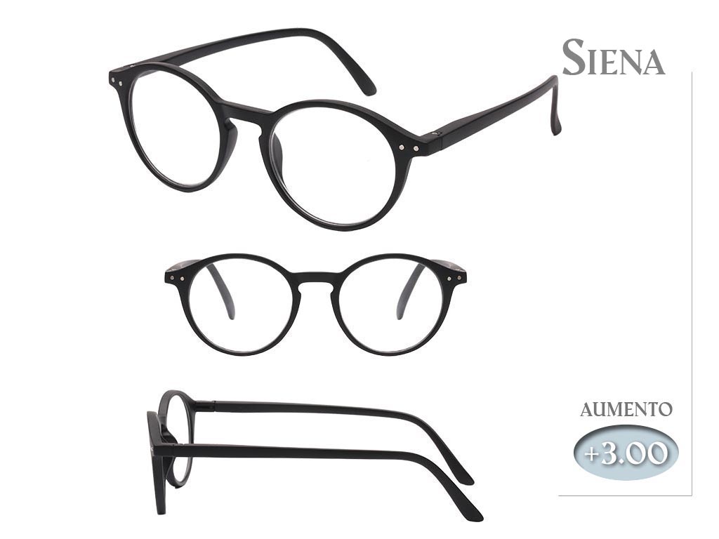 OCCHIALI LETTURA SIENA NERI 3.00 cod. 9800132